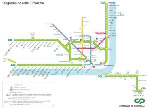 Metro and train plan of Lisbon and suburbs